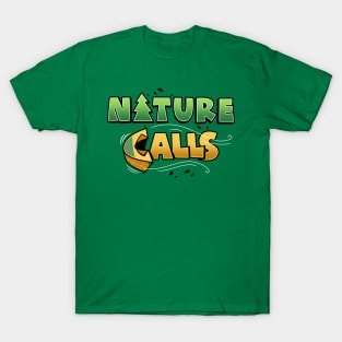 Nature Calls Funny Summer Camping Original Slogan T-Shirt